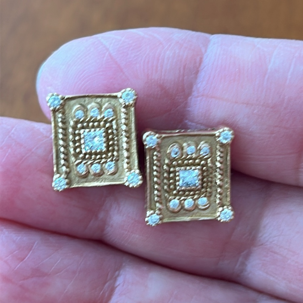 Philippe Charriol 18k yellow gold and diamond earrings